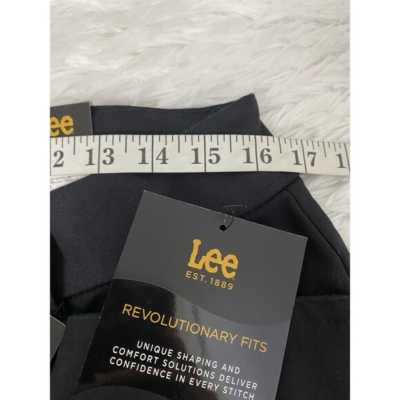 Lee Black Straight Leg Slacks Pants Office Business Women's Size 14 Medium - Picture 5 of 13